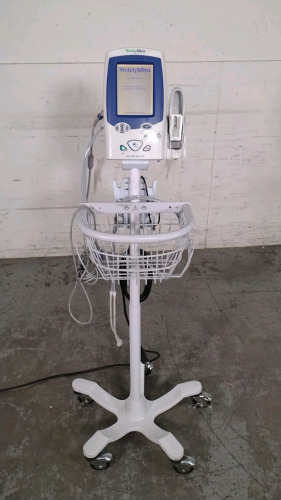 WELCH ALLYN SPOT LXI VITAL SIGNS MONITOR ON ROLLING STAND
