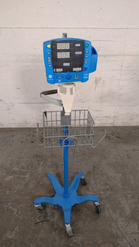 GE DINAMAP V100 VITAL SIGNS MONITOR ON ROLLING STAND