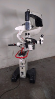 LEICA M500-N SURGICAL MICROSCOPE WITH DUAL BINOCULARS (10X/21 GLASSES AND 10X/21 GLASSES), VIEWING ATTACHMENT (10X/21 GLASSES), MS-2 ROLLING STAND