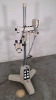 STORZ URBAN US-1 SURGICAL MICROSCOPE WITH SINGLE BINOCULAR (10X), BOTTOM LENS (250 MM), ROLLING STAND