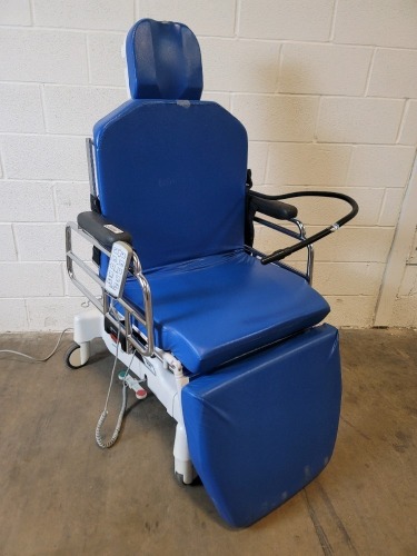 TRANSMOTION TMM5 MOBLIE SURGICAL STRETCHER CHAIR W HAND CONTROL