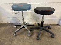 LOT OF 2 ROLLING STOOLS
