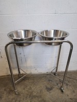PEDIGO STAINLESS STEEL DOUBLE BASIN STAND W/BASINS