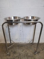 PEDIGO STAINLESS STEEL DOUBLE BASIN STAND W/BASINS