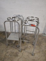 LOT OF 4 SS LAUNDRY BINS