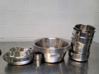 LOT OF ASSORTED STAINLESS STEEL BASINS