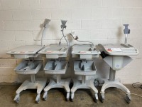 LOT OF 4, GE EKG STANDS