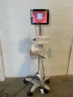 EDWARDS LIFESCIENCES EV1000 MONITOR, DATABOX, PUMP SYSTEM ON ROLLING STAND