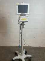 EDWARDS LIFESCIENCES EV1000 PATIENT MONITOR W/DATABOX ON ROLLING STAND