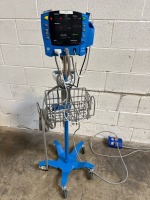 GE DINAMAP V100 CARESCAPE PATIENT MONITOR ON ROLLING STAND
