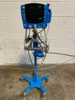 GE DINAMAP CARESCAPE V100 PATIENT MONITOR ON ROLLING STAND