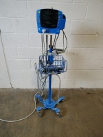 GE DINAMAP V100 CARESCAPE PATIENT MONITOR W/TEMPORAL SCANNER ON ROLLING STAND