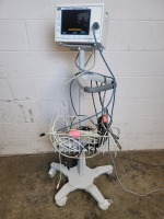 IVY BIOMEDICAL CARDIAC TRIGGER 3150 PATIENT MONITOR ON ROLLING STAND