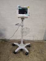 PHILIPS MP30 INTELLIVUE PATIENT MONITOR ON ROLLING STAND