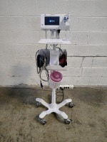 WELCH ALLYN CONNEX SPOT MONITOR PATIENT MONITOR ON ROLLING STAND