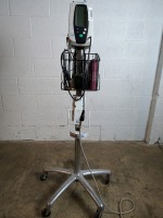 WELCH ALLYN 420 SPOT VITAL SIGNS PATIENT MONITOR ON ROLLING STAND