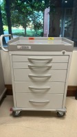 DETECTO SUPPLY CART, 5 DRAWER, LOCKING, WHITE LOCATED AT: LOCATED AT: 1 MEDICAL CENTER BLVD, CHESTER, PA 19013