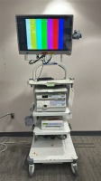 OLYMPUS EXERA II, CV180 ENDOSCOPY TOWER TO INCLUDE: CV-180 CAMERA, CLV-180 LIGHT SOURCE, OEP-4 HD PRINTER AND STRYKER VISIONPRO 26" SYNK WIRELESS MONITOR ON CART LOCATED AT: LOCATED AT: 1 MEDICAL CENTER BLVD, CHESTER, PA 19013