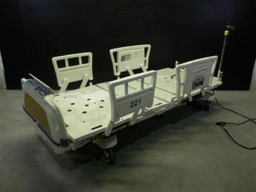 STRYKER SECURE 3002 (SQUARE RAILS) HOSPITAL BED WITH FOOT BOARD (BED EXIT, SCALE)