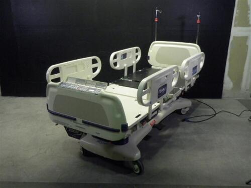 STRYKER 2040 CRITICAL CARE HOSPITAL BED WITH HEAD AND FOOT BOARDS (BED EXIT, SCALE)