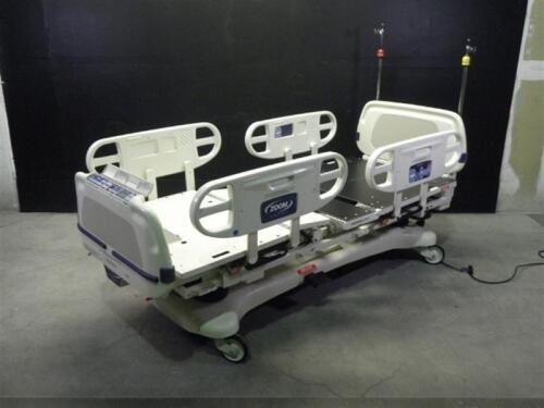 STRYKER 2040 CRITICAL CARE HOSPITAL BED WITH HEAD AND FOOT BOARDS (BED EXIT, SCALE)