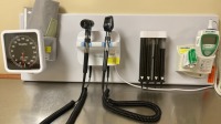 WELCH ALLYN 777 WALL TRANNFORMER W/ HEADS (23810 OTTO), SPHYGMOMANOMETER, PROBE DISPENSER, SURETEMP DIGITAL THERMOMETER W/ CRADLE ON WALLBOARD LOCATED AT: LOCATED AT: 1 MEDICAL CENTER BLVD, CHESTER, PA 19013 1/PPE