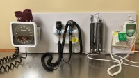 WELCH ALLYN 777 WALL TRANNFORMER W/ HEADS (23810 OTTO), SPHYGMOMANOMETER, PROBE DISPENSER, SURETEMP DIGITAL THERMOMETER W/ CRADLE ON WALLBOARD LOCATED AT: LOCATED AT: 1 MEDICAL CENTER BLVD, CHESTER, PA 19013 1/PPE