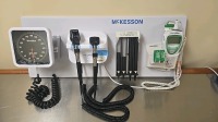 WELCH ALLYN 777 WALL TRANNFORMER W/ HEADS, SPHYGMOMANOMETER, PROBE DISPENSER, SURETEMP DIGITAL THERMOMETER W/ CRADLE ON WALLBOARD LOCATED AT: LOCATED AT: 1 MEDICAL CENTER BLVD, CHESTER, PA 19013 1/PPE