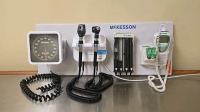 WELCH ALLYN 777 WALL TRANNFORMER W/ HEADS, SPHYGMOMANOMETER, PROBE DISPENSER, SURETEMP DIGITAL THERMOMETER W/ CRADLE ON WALLBOARD LOCATED AT: LOCATED AT: 1 MEDICAL CENTER BLVD, CHESTER, PA 19013 1/PPE
