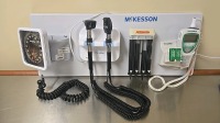 WELCH ALLYN 777 WALL TRANNFORMER W/ HEADS, SPHYGMOMANOMETER, PROBE DISPENSER, SURETEMP DIGITAL THERMOMETER W/ CRADLE ON WALLBOARD LOCATED AT: LOCATED AT: 1 MEDICAL CENTER BLVD, CHESTER, PA 19013 1/PPE