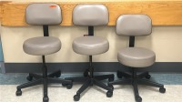 MCKESSON EXAM STOOL WITH BACK REST, BEIGE (QTY. 3) LOCATED AT: LOCATED AT: 1 MEDICAL CENTER BLVD, CHESTER, PA 19013 1/1220