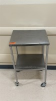 INSTRUMENT TABLE, BOTTOM SHELF, STAINLESS STEEL LOCATED AT: LOCATED AT: 1 MEDICAL CENTER BLVD, CHESTER, PA 19013 4/OR HALL