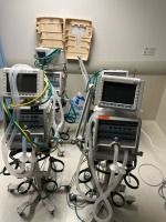 T BIRD AVS III VENTILATOR W/ GRAPHICS MONITOR ON ROLLING STAND, QTY. (4) LOCATED AT: LOCATED AT: 1 MEDICAL CENTER BLVD, CHESTER, PA 19013 G/ED