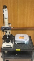 OLYMPUS BH-2 LAB MICROSCOPE W/ 2 OCULAR LENSES,4 OBJECTIVE LENSES, SONY CAMERA ATTACHMENT AND NEC PROJECTOR ON CART LOCATED AT: LOCATED AT: 1 MEDICAL CENTER BLVD, CHESTER, PA 19013 1/ LOBBY