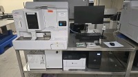 SYSMEX CORPORATION CS-2500 AUTOMATED BLOOD COAGULATION ANALYZER W/ WORKSTATION, PRINTER, SOFTWARE AND UPS ON ROLLING STAINLESS STEEL TABLE LOCATED AT: LOCATED AT: 1 MEDICAL CENTER BLVD, CHESTER, PA 19013 LAB