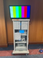 STRYKER 1588 ARTHROSCOPY TOWER TO INCLUDE: 1588 AIM CAMERA, SDC3 HD INFORMATION MANAGEMENT SYSTEM, L10 LED LIGHT SOURCE, SYNK WIRELESS TRANSMITTER , PNEUMO SURE HIGH FLOW INSUFFLATOR, SDP1000 PRINTER AND 32" 4K DISPLAY ON CART LOCATED AT: LOCATED AT: 1 ME