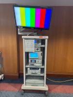 STRYKER 1588 ARTHROSCOPY TOWER TO INCLUDE: 1588 AIM CAMERA, SDC3 HD INFORMATION MANAGEMENT SYSTEM, L10 LED LIGHT SOURCE, SYNK WIRELESS TRANSMITTER , PNEUMO SURE, HIGH FLOW INSUFFLATOR, SDP1000 PRINTER AND 32" 4K DISPLAY WITH COVER ON CART LOCATED AT: LOCA