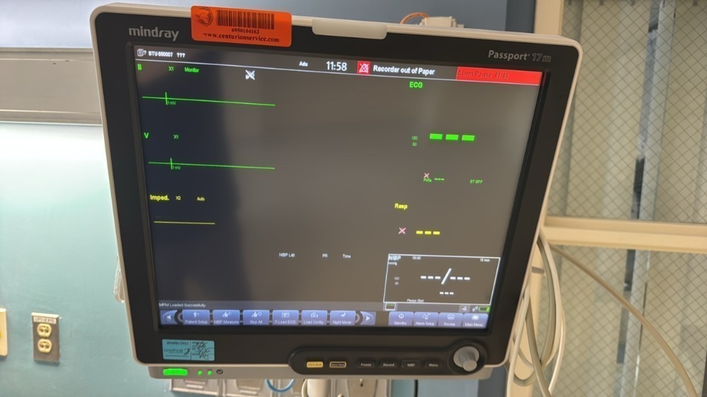 MINDRAY PASSPORT 17M PATIENT MONITOR W/ T1 MONITOR, BENELINK MODULE AND ...