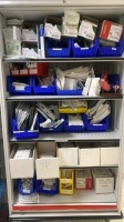 RACK OF ASSORTED DISPOSABLES (MERIT MEDICAL PRELUDE SNAP ASSORTED SIZES, COVIDIEN VALLEYLAB REM ELECTRODES, CONMED MACRO LYTE, AND SURGICAL GLOVES) IN DATEL SUPPLY CART LOCATED AT: LOCATED AT: 1 MEDICAL CENTER BLVD, CHESTER, PA 19013 2 CARDIAC CATH LAB HA