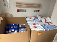 ARTERIAL LINE KITS, CVC KITS, THORAENTESIS KITS, PRESSURE MONITOR INSETS, INFANT CHEST DRAINAGE UNITS, FOLEY CATHETER TRAYS, FOLEY SECUREMENT DEVICES, DOUBLE TREAD SLIPPERS, SPECIMEN CUPS, SURGICAL GOWNS, ADULT TRACHEOSTOMY TUBES LOCATED AT: LOCATED AT: 1