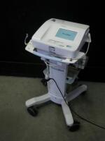 WELCH ALLYN CP150 ECG WITH PATIENT LEADS ON ROLLING STAND