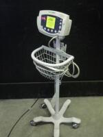 WELCH ALLYN 53NTP VITAL SIGNS MONITOR WITH BP CABLE ON ROLLING STAND