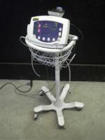 WELCH ALLYN VITAL SIGNS MONITOR WITH BP CABLE ON ROLLING STAND