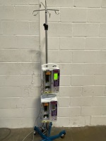 HOSPIRA LIFECARE PCA INFUSION PUMPS (LOT OF 2) ON ROLLING STAND