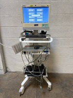 SRS MEDICAL UROCUFF URINE PRESSURE MEASURING UNIT ON ROLLING STAND