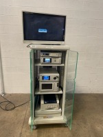 STRYKER ENDOSCOPY TOWER TO INCLUDE: SYNK WIRELESS TRANSMITTER, 1488 HD HIGH DEFINITION CAMERA, L9000 LED LIGHT SOURCE, SDC3 HD INFO MANAGEMENT SYSTEM, SDP1000 DIGITAL PRINTER, VISION PRO 26" LED DISPLAY