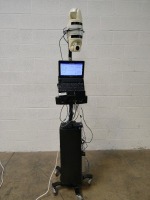 PRESENTATION TOWER W/LAPTOP, CAMERA, HEADSET, SPEAKERS ON ROLLING STAND