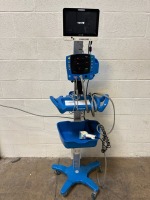 GE DINAMAP V100 CARESCAPE PATIENT MONITOR ON ROLLING STAND