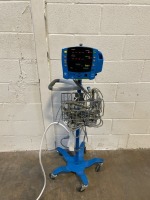 GE DINAMAP V100 CARESCAPE PATIENT MONITOR ON ROLLING STAND