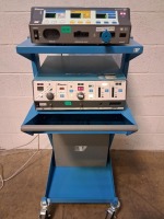 VALLEYLAB FORCE FX ESU W/FORCE ARGON II ESU ON ROLLING CART